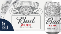 Bud Zero sixpack met blikjes van 33cl